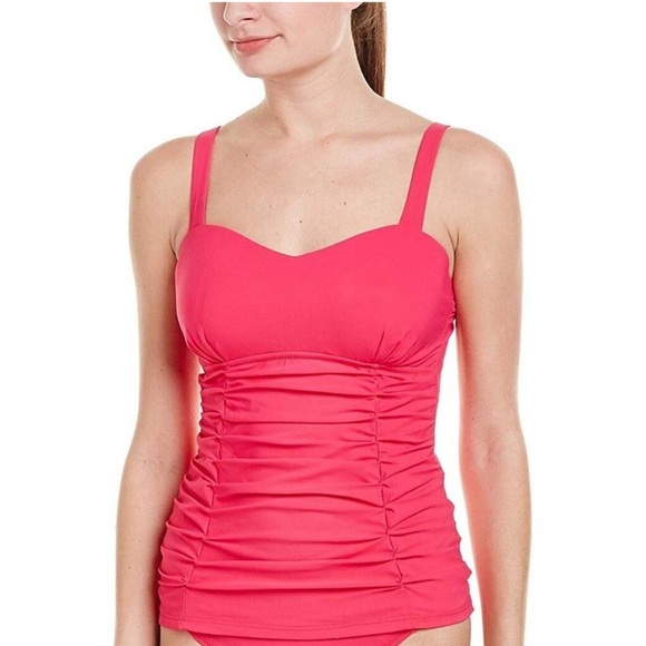 Profile Gottex Origami Bra-sized Underwire Ruched Blue 34D Tankini Top - Picture 7 of 9